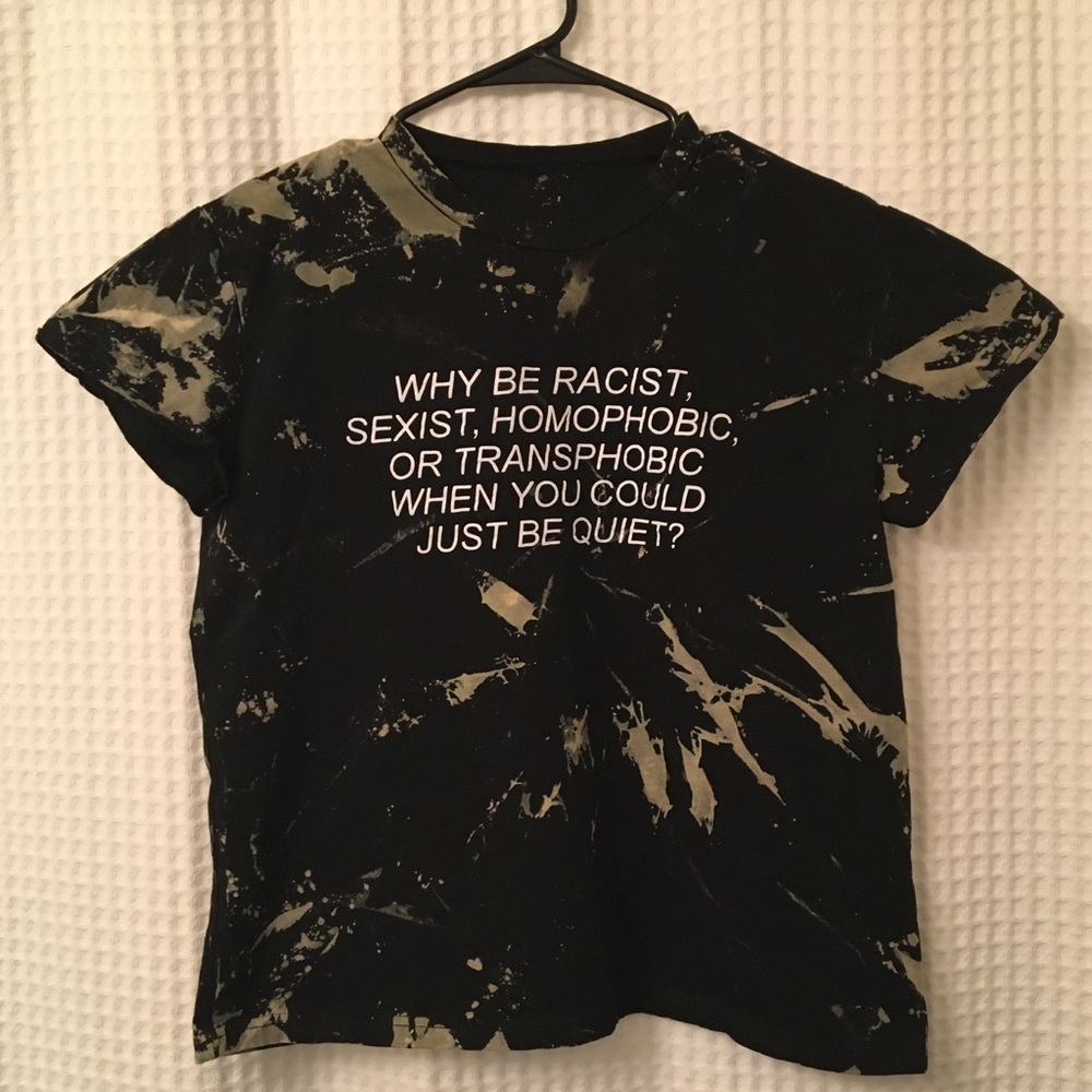 *FREE CUSTOM CUT/DISTRESS** Acid Wash T “Be Quiet”